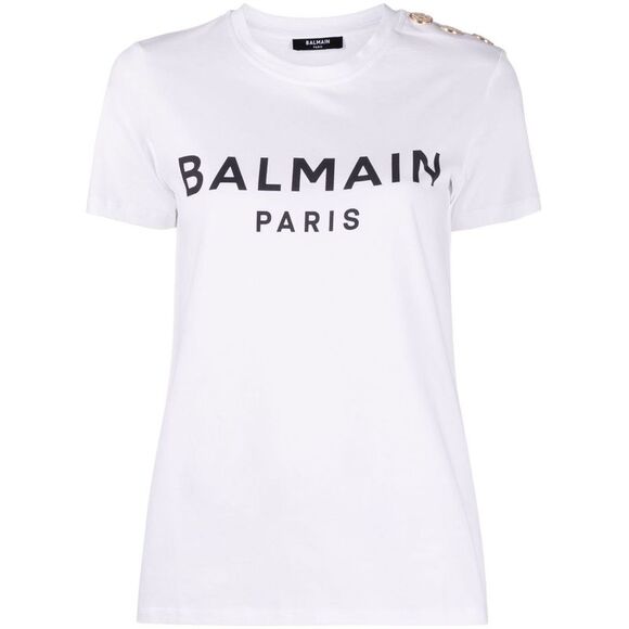 Balmain Women Logo Organic Cotton T-Shirt